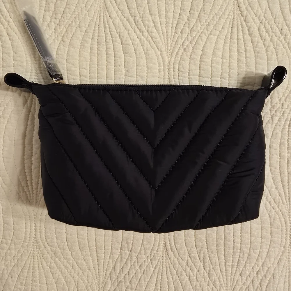 NWT Victoria's Secret Black Cosmetic Bag, 2 Pc Set